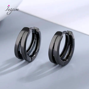 Vintage 925 Silver Earrings Openwork Hoop Women's Fine Jewelry