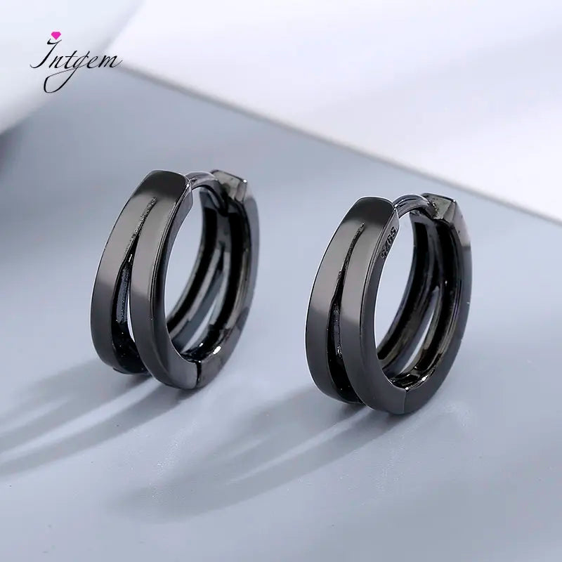 Vintage 925 Silver Earrings Openwork Hoop Women's Fine Jewelry