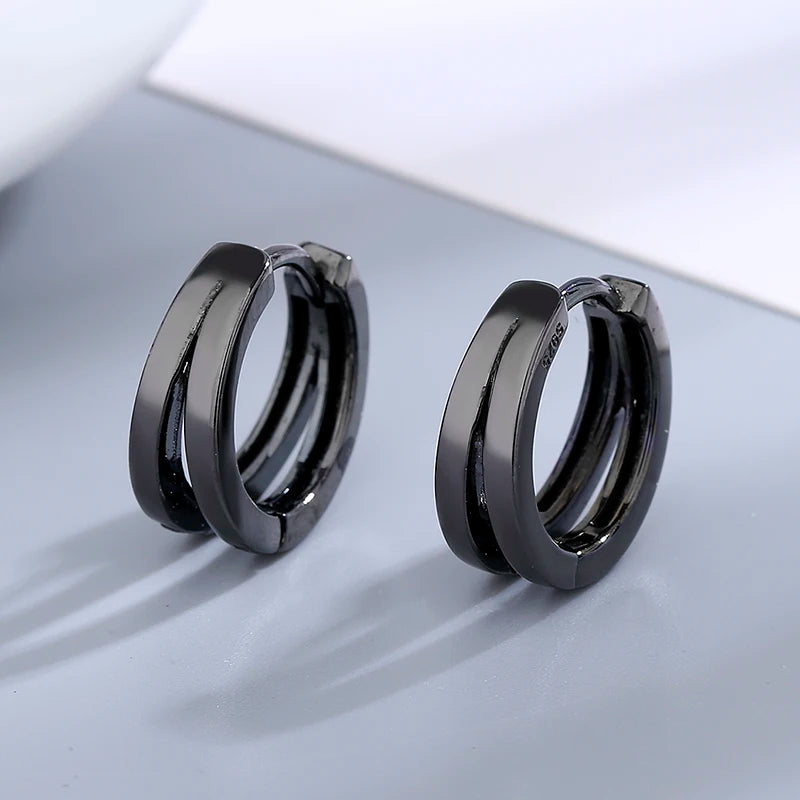 925 Silver Openwork Hoop Earrings, Fine Jewelry Gift