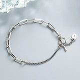 925 Silver Geometric Pendant Bracelet Bangle for Women