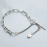 925 Silver Geometric Pendant Bracelet Bangle for Women