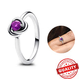 925 Silver Birthstone Eternity Circle Ring Fine Jewelry