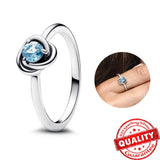 925 Silver Birthstone Eternity Circle Ring Fine Jewelry