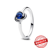 925 Silver Birthstone Eternity Circle Ring Fine Jewelry