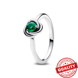 925 Silver Birthstone Eternity Circle Ring Fine Jewelry