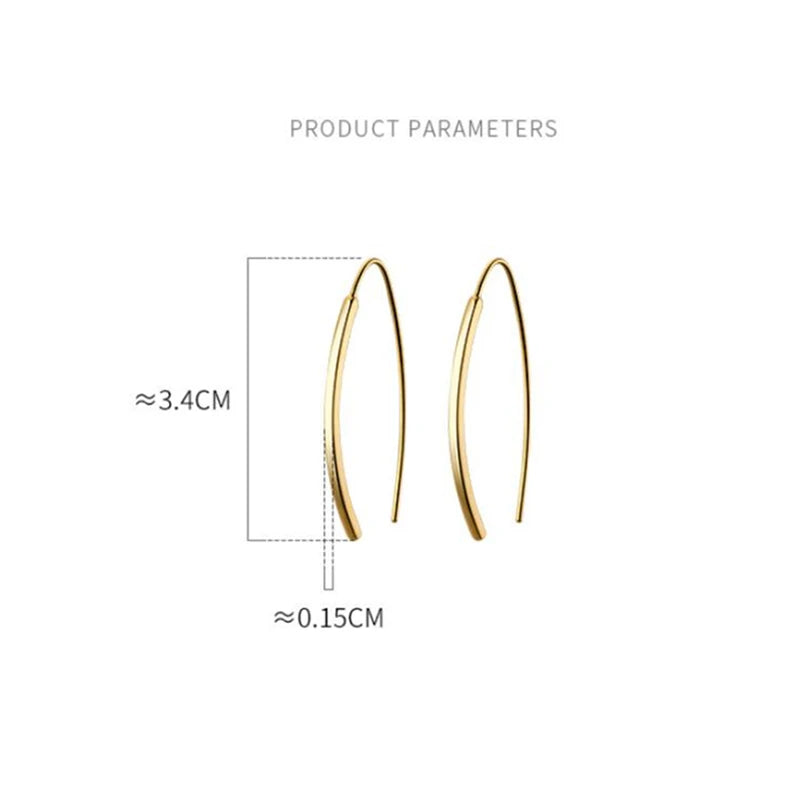 925 Silver Geometric Hoop Earrings Japanese Style Fine Jewelry Gift