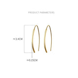 925 Silver Geometric Hoop Earrings Japanese Style Fine Jewelry Gift