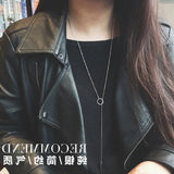 Vintage 925 Silver Circle Strip Chain Pendant Necklace Choker