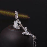 Vintage 925 Silver Link Chain Bracelet Crystal Women Adjustable Plum Bracelet