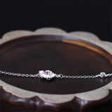 925 Sterling Silver Chain Bracelet for Women Adjustable Sakura Bracelets