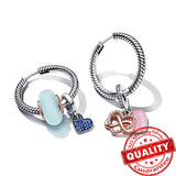 925 Sterling Silver Charm Hoop Earrings Birthday Gift Jewelry