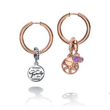 925 Sterling Silver Charm Hoop Earrings Birthday Gift Jewelry