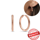 925 Sterling Silver Charm Hoop Earrings Birthday Gift Jewelry
