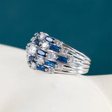 925 Silver Rings Women 5a Zircon Engagement Fine Jewerly Size 6-10