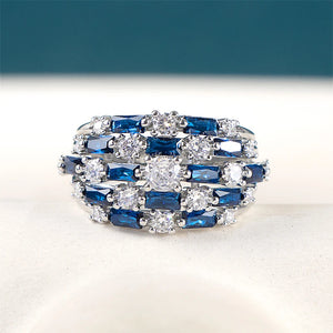 925 Silver Rings Women 5a Zircon Engagement Fine Jewerly Size 6-10