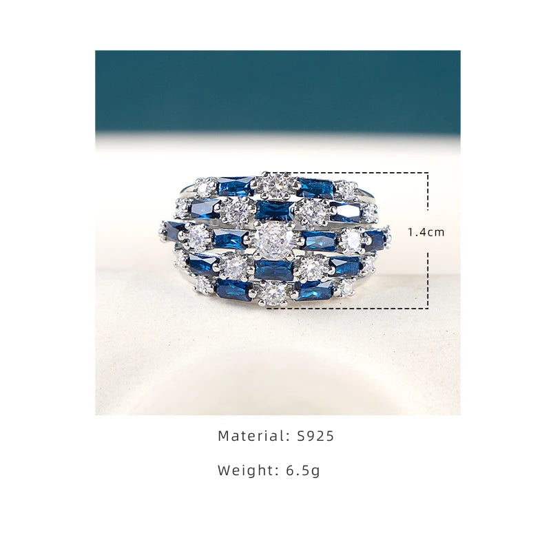 925 Silver Rings Women 5a Zircon Engagement Fine Jewerly Size 6-10