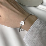925 Silver Tassel Bead Bracelet Girls Compass Summer Jewelry