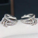 925 Silver Zircon Clips Earring Wedding Party Gift