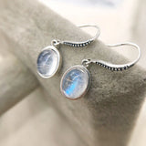 925 Silver Moonstone Drop Dangle Earrings for Women Girls