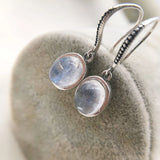 925 Silver Moonstone Drop Dangle Earrings for Women Girls