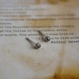 Vintage 925 Silver Mini Stud Earrings for Men Women