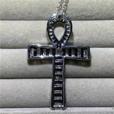 Vintage ANKH Cross Pendant Sterling Silver Chain Necklace