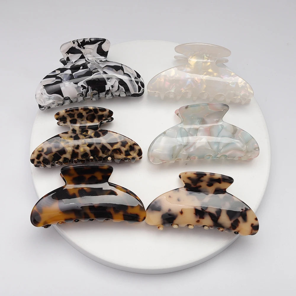 Vintage Leopard Print Hairpin Crab Hairpin Women's Accessories