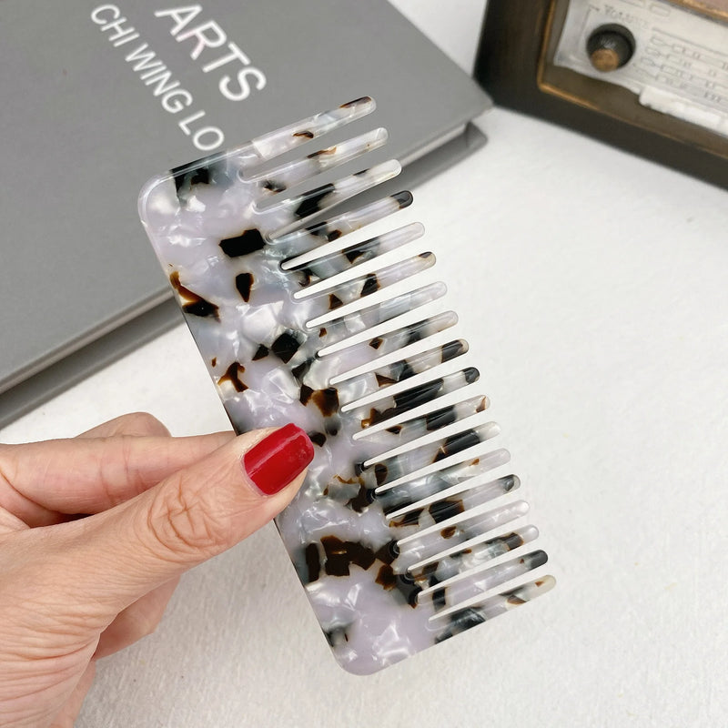 Vintage Acetate Leopard Print Hair Comb Hair Brush Hairdress Hair Styling Tool
