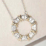 Vintage 925 Sterling Silver Pendant Diamond Cz Choker Necklace