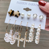 Vintage Leopard Print Hoop Earring Set Retro Jewelry