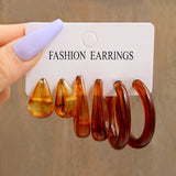 Vintage Leopard Print Hoop Earring Set Retro Jewelry