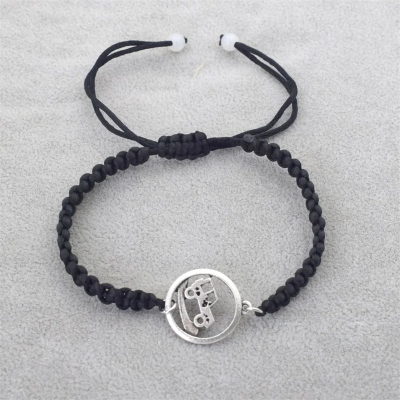 Vintage Adjustable Braid Rope Charm Bracelet for Jeep Lovers