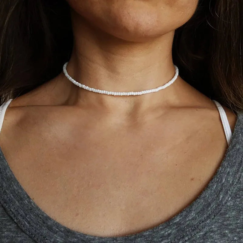 Vintage Beads Necklace Chain on Neck Clothing Accessories Jewelry Gift
