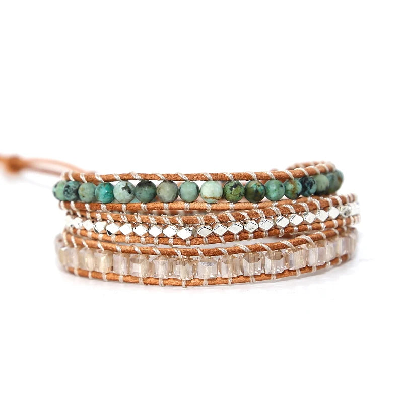 Vintage African Turquoise 3 Strand Wrap Bracelet