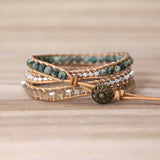 Vintage African Turquoise 3 Strand Wrap Bracelet