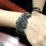 Vintage Alloy Crocodile Shaped Bangle Bracelet for Women
