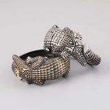 Vintage Alloy Crocodile Shaped Bangle Bracelet for Women