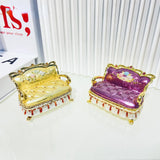 Vintage Enamel Jewelry Storage Box Sofa Desk Shaped