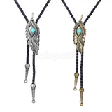 Vintage Alloy Feather Shape Western Cowboy Bolo Tie