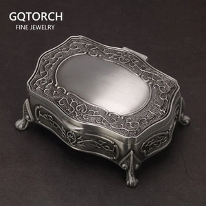 Vintage Alloy Jewelry Box Heart-Shaped 9*7*4.5cm Rings Pendants Necklace