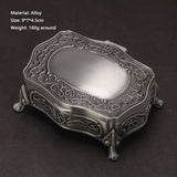 Vintage Alloy Jewelry Box Heart-Shaped 9*7*4.5cm Rings Pendants Necklace