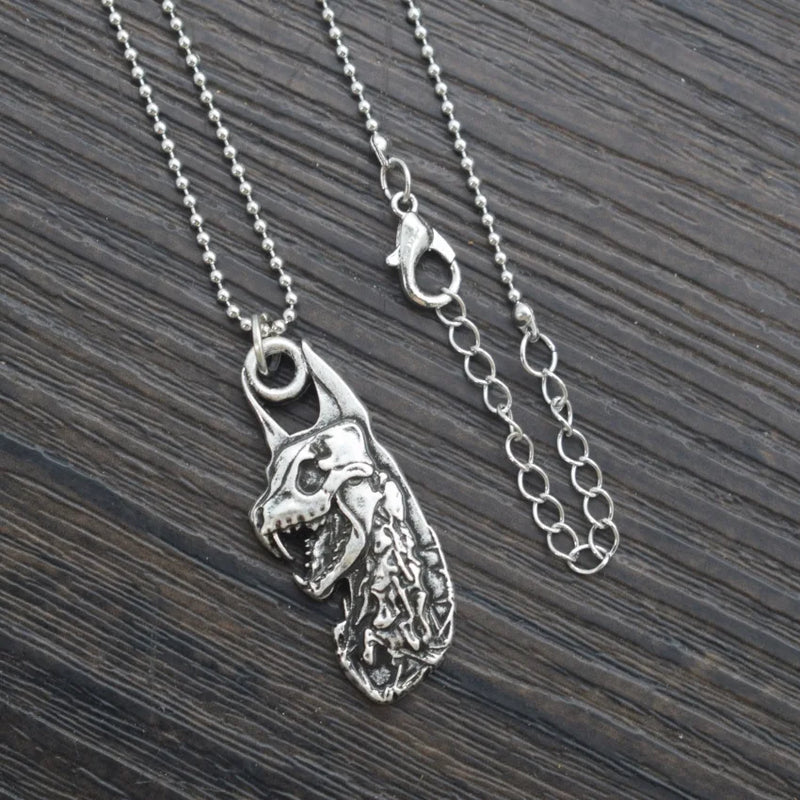 Vintage Alloy Monster Pendant Necklace for Halloween