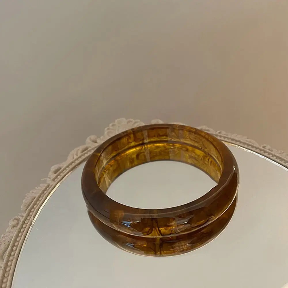 Vintage Amber Acetate Bracelets All-match Women Hand Rings