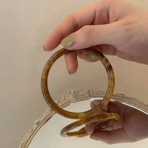 Vintage Amber Acetate Bracelets All-match Women Hand Rings