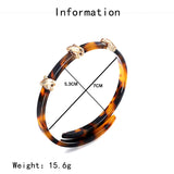 Vintage Amber Resin Bracelet Geometric Acrylic Metal Buckle Adjustable Bangle