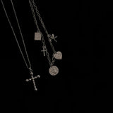 Vintage American Lucky Angel Cross Pendant Necklace Long Chain Sweater