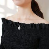 Vintage Charm Antique Silver Mirror Pendant Necklace 925 Sterling Jewelry