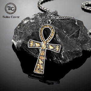 Ancient Egyptian Ankh Cross Necklace Stainless Steel Pendant Unisex Jewelry