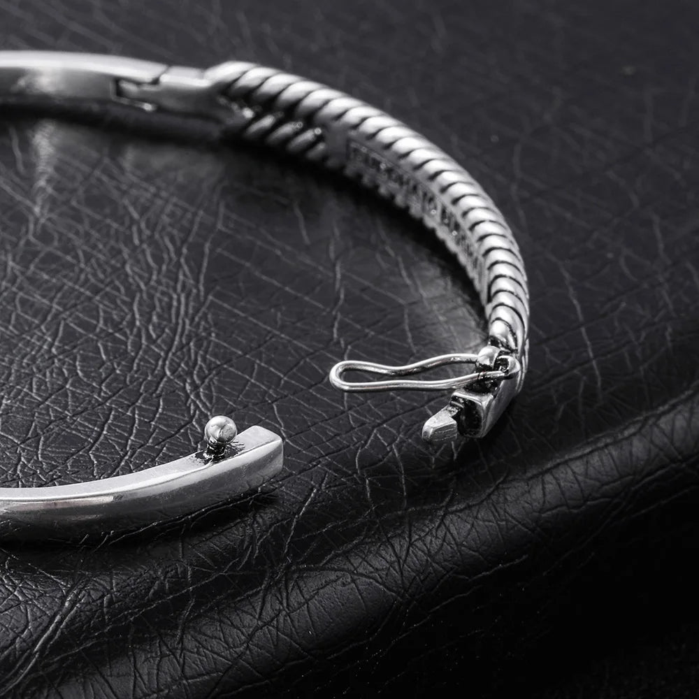 Vintage Buddha Bracelet Women Feather Twisted Cuff Bangle Pulseras Logo