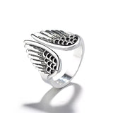Vintage Angel Wings Ring Women Men Opening Finger Ring Wedding Band